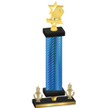 Premium Single Blue Carbon Fiber Victory Pickleball Trophy