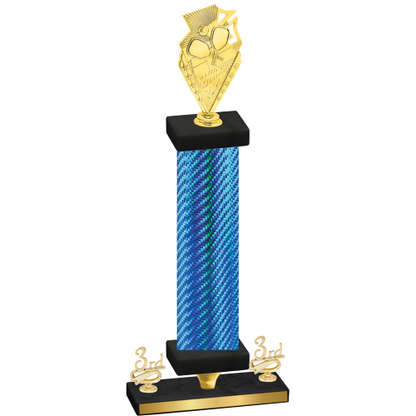 Premium Single Blue Carbon Fiber Third Place Pickleball Trophy