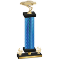 Premium Single Blue Carbon Fiber Fourth Place Cars Trophy