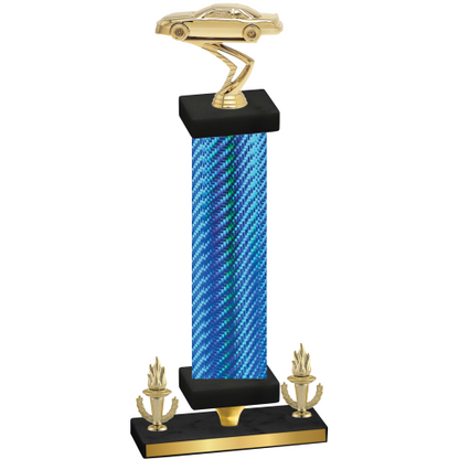 Premium Single Blue Carbon Fiber Victory Cars Trophy