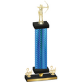 Premium Single Blue Carbon Fiber Second Place Archery Trophy