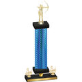 Premium Single Blue Carbon Fiber Third Place Archery Trophy