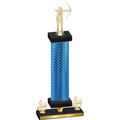 Premium Single Blue Carbon Fiber Fourth Place Archery Trophy