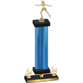Premium Single Blue Carbon Fiber Fourth Place Skater Trophy