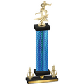 Premium Single Blue Carbon Fiber Victory Flag Football Trophy