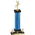 Premium Single Blue Carbon Fiber Year Majorette Trophy