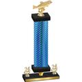 Premium Single Blue Carbon Fiber Year Fishing Trophy