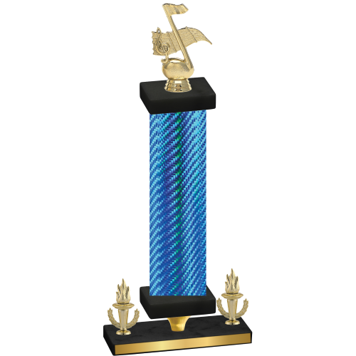 Premium Single Blue Carbon Fiber Victory Music Trophy