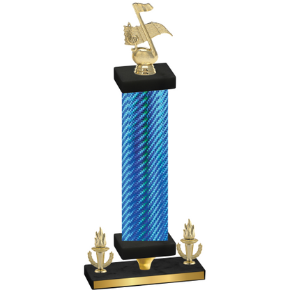 Premium Single Blue Carbon Fiber Victory Music Trophy