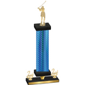 Premium Single Blue Carbon Fiber Second Place Golf Trophy