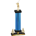 Premium Single Blue Carbon Fiber Victory Golf Trophy