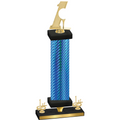 Premium Single Blue Carbon Fiber First Place Golf Trophy