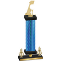 Premium Single Blue Carbon Fiber Victory Golf Trophy