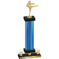 Premium Single Blue Carbon Fiber First Place Karate Trophy