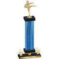 Premium Single Blue Carbon Fiber Second Place Karate Trophy