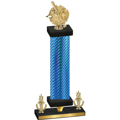 Premium Single Blue Carbon Fiber Victory Baseball Trophy