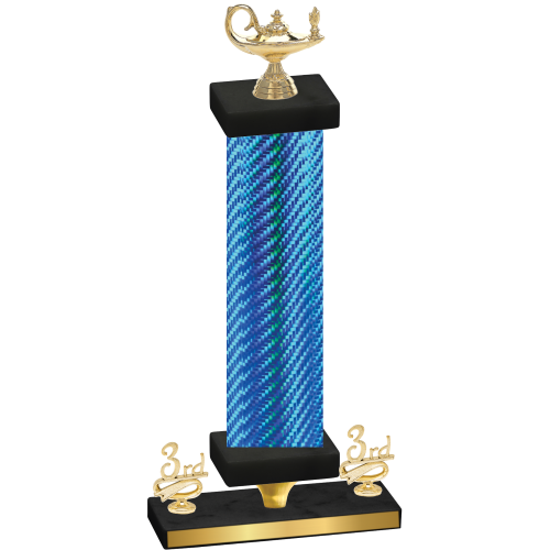 Premium Single Blue Carbon Fiber Third Place Academics Trophy