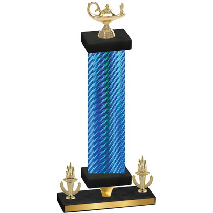 Premium Single Blue Carbon Fiber Victory Academics Trophy