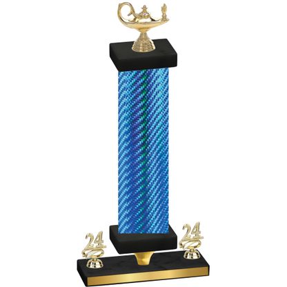 Premium Single Blue Carbon Fiber Year Academics Trophy