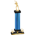 Premium Single Blue Carbon Fiber Second Place Softball Trophy