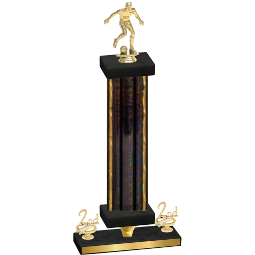 Premium Single Black Glacier Second Place Soccer Trophy