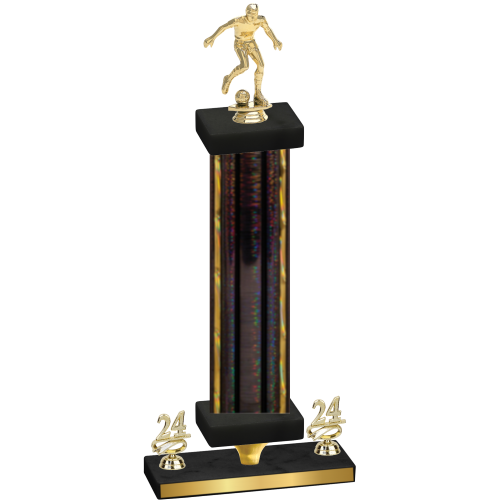 Premium Single Black Glacier Year Soccer Trophy