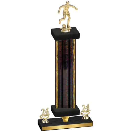 Premium Single Black Glacier Year Soccer Trophy