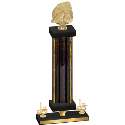 Premium Single Black Glacier First Place Soccer Trophy
