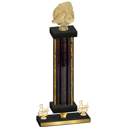 Premium Single Black Glacier Third Place Soccer Trophy