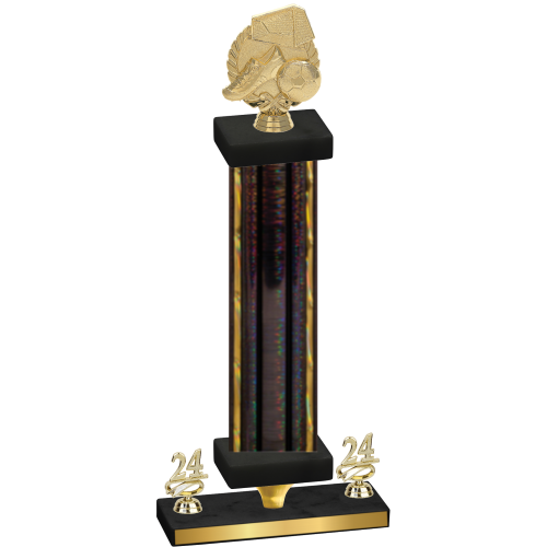 Premium Single Black Glacier Year Soccer Trophy