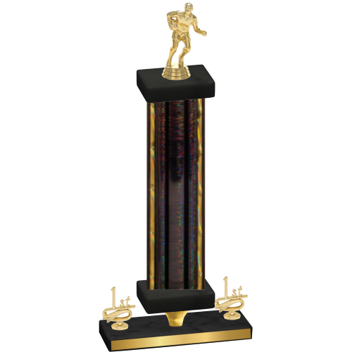 Premium Single Black Glacier First Place Rugby Trophy