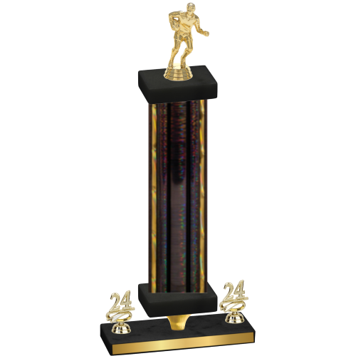 Premium Single Black Glacier Year Rugby Trophy