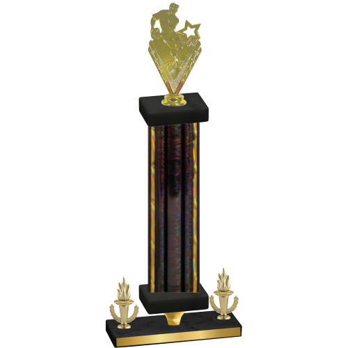 Premium Single Black Glacier Victory Rugby Trophy