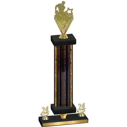 Premium Single Black Glacier Year Rugby Trophy