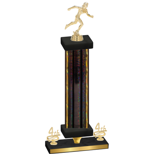 Premium Single Black Glacier Fourth Place Running Trophy