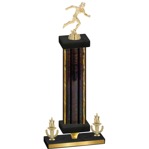Premium Single Black Glacier Victory Running Trophy