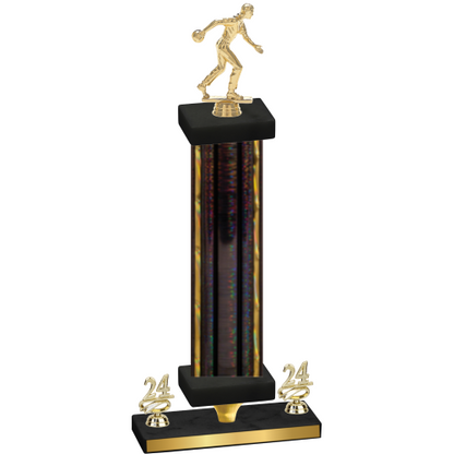 Premium Single Black Glacier Year Bowling Trophy