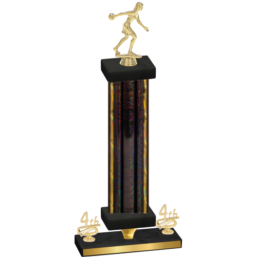 Premium Single Black Glacier Fourth Place Bowling Trophy