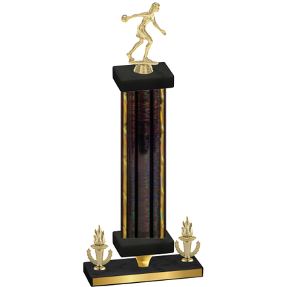 Premium Single Black Glacier Victory Bowling Trophy