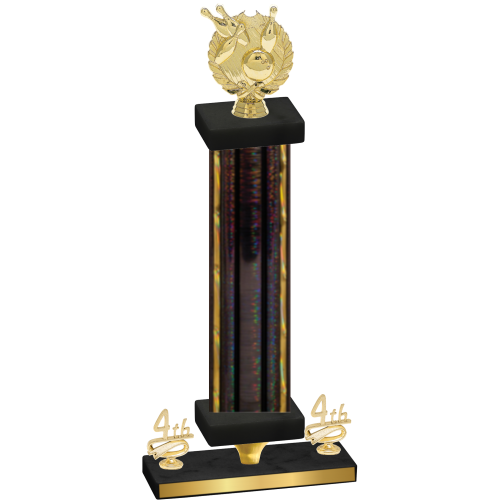 Premium Single Black Glacier Fourth Place Bowling Trophy