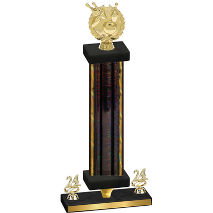 Premium Single Black Glacier Year Bowling Trophy
