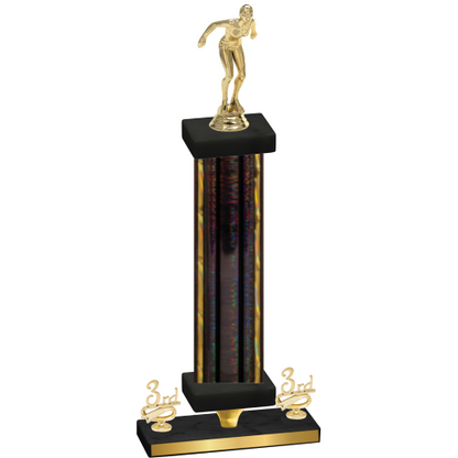 Premium Single Black Glacier Third Place Tennis Trophy