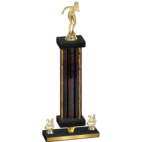 Premium Single Black Glacier Year Tennis Trophy