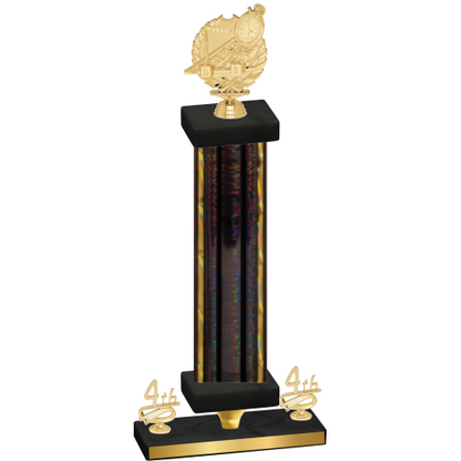 Premium Single Black Glacier Fourth Place Swimming Trophy