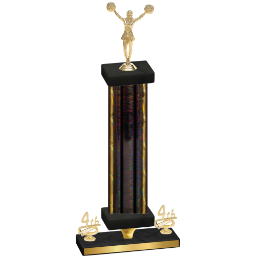 Premium Single Black Glacier Fourth Place Cheerleading Trophy