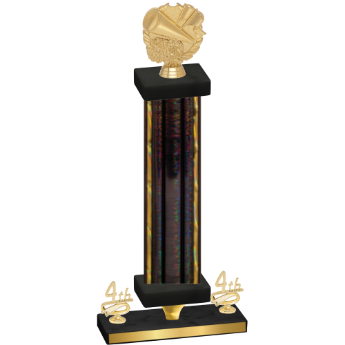 Premium Single Black Glacier Fourth Place Cheerleading Trophy