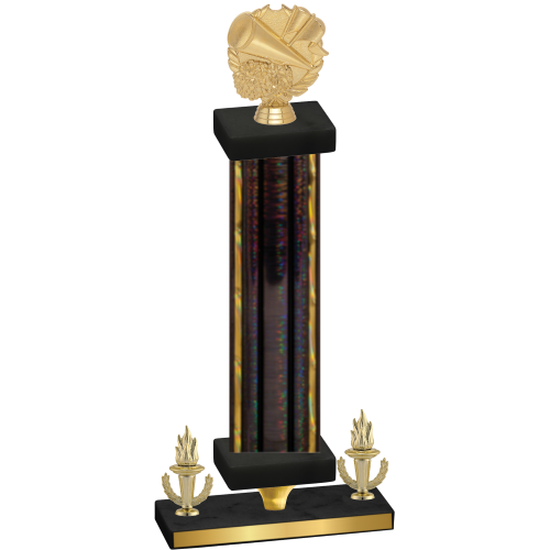 Premium Single Black Glacier Victory Cheerleading Trophy