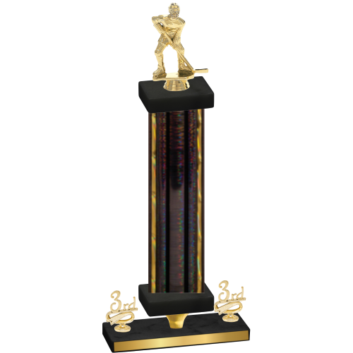 Premium Single Black Glacier Third Place Hockey Trophy