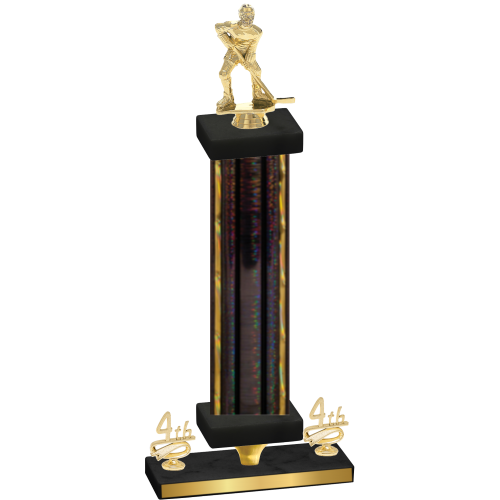 Premium Single Black Glacier Fourth Place Hockey Trophy