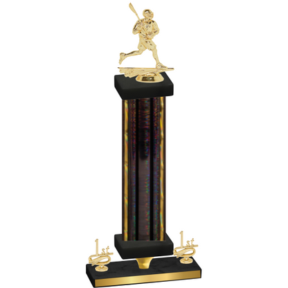 Premium Single Black Glacier First Place Lacrosse Trophy